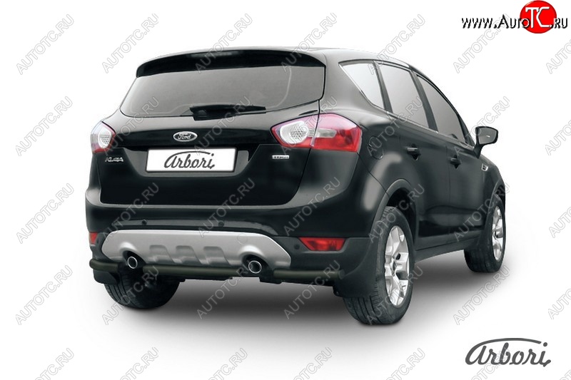 7 019 р. Защита заднего бампера Arbori (черная, 1 труба d57 mm). Ford Kuga 1 (2008-2013)  с доставкой в г. Майкоп