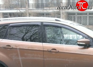 999 р. Комплект дефлекторов окон (ветровиков) 4 шт. Russtal Ford Kuga 2 дорестайлинг (2013-2016)  с доставкой в г. Майкоп