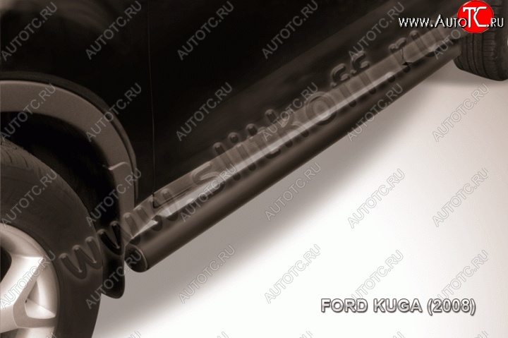 10 599 р. Защита порогов d76 труба Slitkoff Ford Kuga 2 дорестайлинг (2013-2016) (Цвет: серебристый)  с доставкой в г. Майкоп