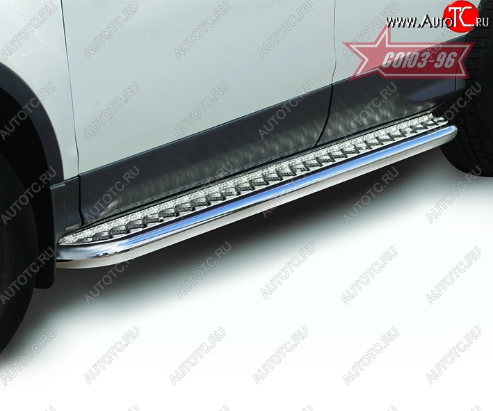16 829 р. Защита порогов с листом Souz-96 (d60). Ford Kuga 2 дорестайлинг (2013-2016)  с доставкой в г. Майкоп