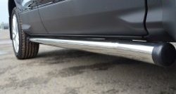 69 999 р. Защита порогов из круглой трубы диаметром 63 мм Russtal Ford Kuga 2 дорестайлинг (2013-2016) (Защита порогов с со скосами на торцах (вариант 1))  с доставкой в г. Майкоп. Увеличить фотографию 8