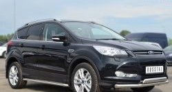 24 649 р. Широкая защита порогов SLITKOFF Ford Kuga 2 дорестайлинг (2013-2016)  с доставкой в г. Майкоп. Увеличить фотографию 3