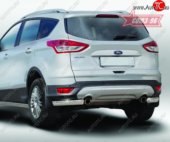 10 799 р. Защита заднего бампера из боковых уголков Souz-96 (d76х42) Ford Kuga 2 дорестайлинг (2013-2016)  с доставкой в г. Майкоп
