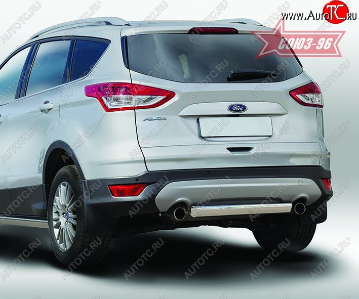 14 264 р. Защита заднего бампера из овальной трубы Souz-96 (в 75х42) Ford Kuga 2 дорестайлинг (2013-2016)  с доставкой в г. Майкоп