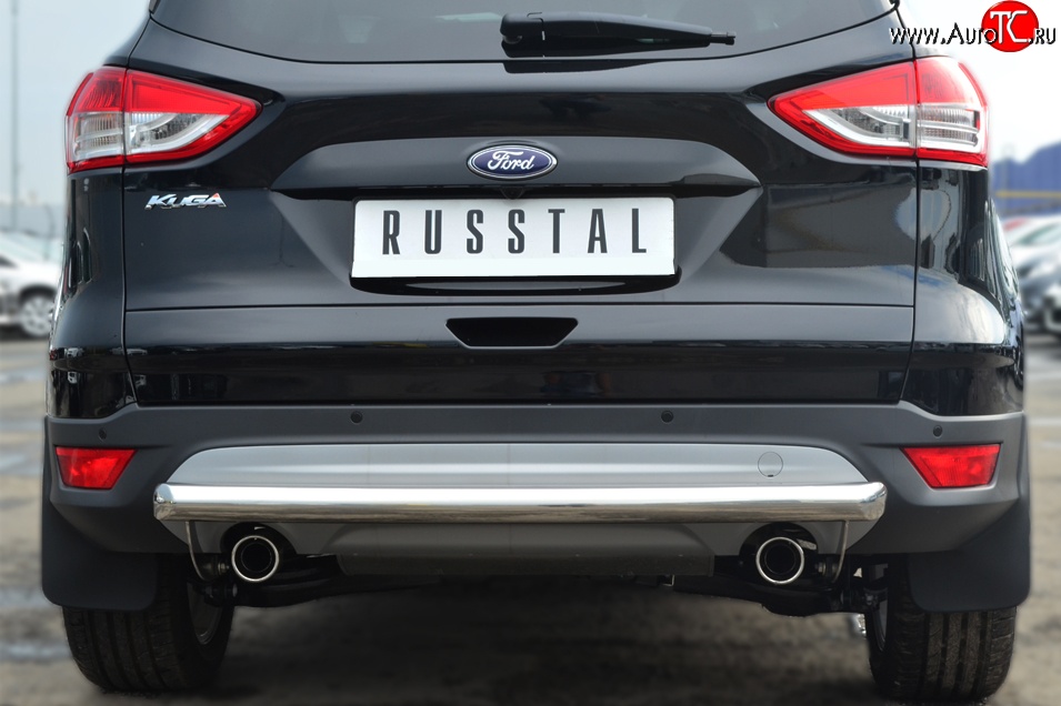 13 449 р. Одинарная защита заднего бампера из трубы диаметром 63 мм SLITKOFF Ford Kuga 2 дорестайлинг (2013-2016)  с доставкой в г. Майкоп