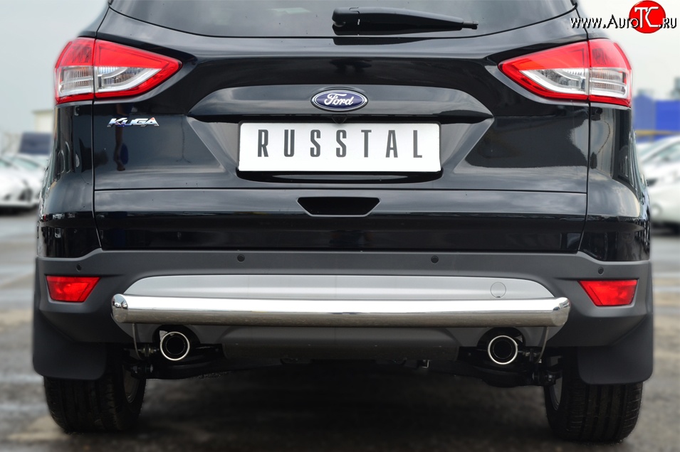 13 949 р. Одинарная защита заднего бампера из трубы диаметром 76 мм SLITKOFF Ford Kuga 2 дорестайлинг (2013-2016)  с доставкой в г. Майкоп