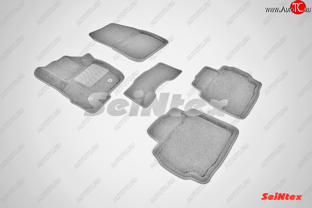 6 699 р. Износостойкие коврики в салон SeiNtex Premium 3D 4 шт. (ворсовые, серые) Ford Mondeo MK5 CD391 дорестайлинг седан (2014-2018)  с доставкой в г. Майкоп