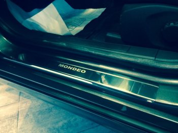 2 179 р. Накладки порожков салона INOX Ford Mondeo MK5,CD391 рестайлинг универсал (2018-2020) (Нержавеющая сталь)  с доставкой в г. Майкоп. Увеличить фотографию 3