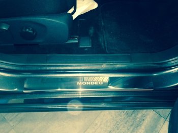 2 179 р. Накладки порожков салона INOX Ford Mondeo MK5,CD391 рестайлинг универсал (2018-2020) (Нержавеющая сталь)  с доставкой в г. Майкоп. Увеличить фотографию 4