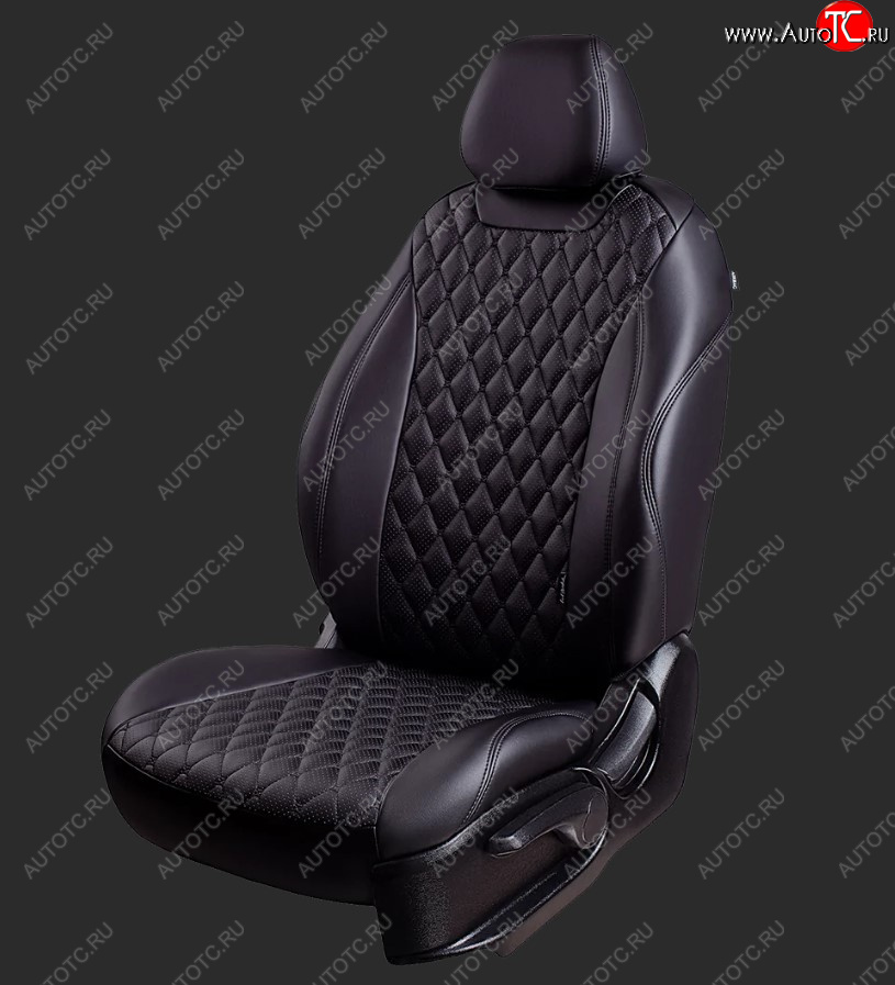 18 349 р. Чехлы для сидений Lord Autofashion Байрон (экокожа, спинка и сиденье 60/40+подлокотник, 3 Г-образных подголовника)  Ford Mondeo (2007-2014) Mk4,BD дорестайлинг, седан, Mk4,DG дорестайлинг, универсал, Mk4,BD рестайлинг, седан, Mk4,DG рестайлинг, универсал (Черный, вставка черная, строчка черная)  с доставкой в г. Майкоп