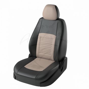 Чехлы для сидений SD Lord Autofashion Турин (экокожа) Ford Mondeo (2007-2014) Mk4,BD дорестайлинг, седан, Mk4,DG дорестайлинг, универсал, Mk4,BD рестайлинг, седан, Mk4,DG рестайлинг, универсал (Чёрный, вставка бежевая)