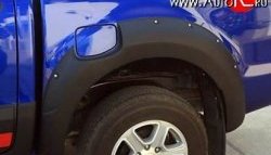 22 299 р. Комплект накладок на колёсные арки Bushwacker Ford Ranger RapCab дорестайлинг (2011-2016) (без крепежа, Неокрашенные)  с доставкой в г. Майкоп. Увеличить фотографию 2