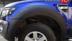 22 299 р. Комплект накладок на колёсные арки Bushwacker Ford Ranger RapCab дорестайлинг (2011-2016) (без крепежа, Неокрашенные)  с доставкой в г. Майкоп. Увеличить фотографию 3