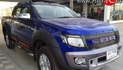 22 299 р. Комплект накладок на колёсные арки Bushwacker Ford Ranger RapCab дорестайлинг (2011-2016) (без крепежа, Неокрашенные)  с доставкой в г. Майкоп. Увеличить фотографию 4