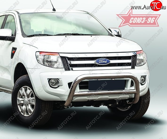 15 614 р. Защита переднего бампера Souz-96 (d76) Ford Ranger DoubleCab дорестайлинг (2011-2016)  с доставкой в г. Майкоп