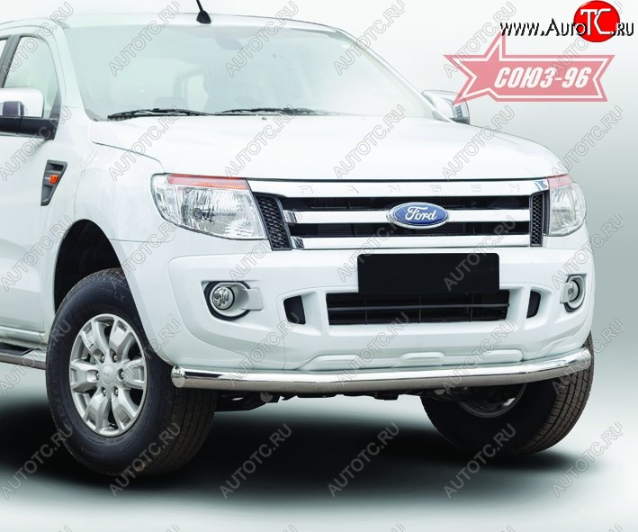 14 669 р. Защита переднего бампера одинарная Souz-96 (d76). Ford Ranger DoubleCab дорестайлинг (2011-2016)  с доставкой в г. Майкоп
