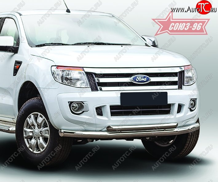 17 234 р. Защита переднего бампера двойная Souz-96 (d76/60) Ford Ranger DoubleCab дорестайлинг (2011-2016)  с доставкой в г. Майкоп