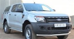 16 499 р. Одинарная защита переднего бампера диаметром 76 мм SLITKOFF Ford Ranger RapCab дорестайлинг (2011-2016)  с доставкой в г. Майкоп. Увеличить фотографию 4