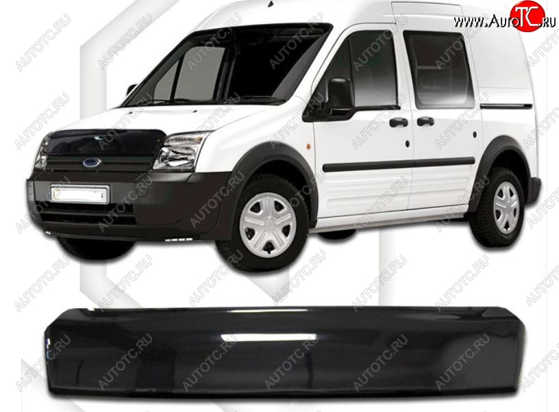 1 999 р. Дефлектор капота CA-Plastiс Ford Tourneo Connect дорестайлинг (2002-2007) (Classic черный, Без надписи)  с доставкой в г. Майкоп