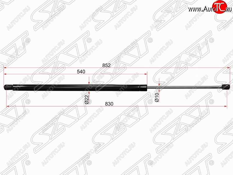 789 р. Газовый упор крышки багажника SAT (LH=RH, для холодных климатических зон)  Ford Transit (2000-2014) цельнометаллический фургон дорестайлинг, цельнометаллический фургон  с доставкой в г. Майкоп
