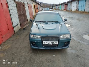 8 999 р. Передний бампер Фанат-Робот  Лада 2108 - 21099 (Неокрашенный, По бокам сетка)  с доставкой в г. Майкоп. Увеличить фотографию 11