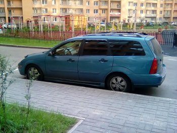 2 819 р. Пластиковые пороги Sport V2 Ford Focus 1 универсал дорестайлинг (1998-2002)  с доставкой в г. Майкоп. Увеличить фотографию 2