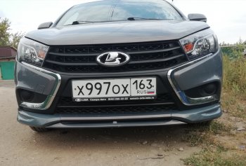 1 179 р. Центральная планка между клыками VTS переднего бампера Лада Веста SW 2181 универсал дорестайлинг (2017-2022) (Неокрашенная)  с доставкой в г. Майкоп. Увеличить фотографию 5