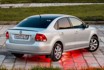 3 899 р. Лип спойлер Racing  Volkswagen Polo  5 (2009-2020) седан дорестайлинг, хэтчбек рестайлинг (Неокрашенный)  с доставкой в г. Майкоп. Увеличить фотографию 4