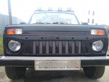 3 399 р. Решетка радиатора RA (с металлик)  ВИС 2346 ( бортовой,  фургон,) (1998-2025), ВИС 23461 ( бортовой,  фургон,) (1998-2025), Лада Нива 4х4  2121 (1977-2019), Лада нива 4х4 ( 2131,  2121 Бронто,  2121,  2121 (Legend)) (2014-2025) (Поверхность шагрень (с сеткой металлик))  с доставкой в г. Майкоп. Увеличить фотографию 3