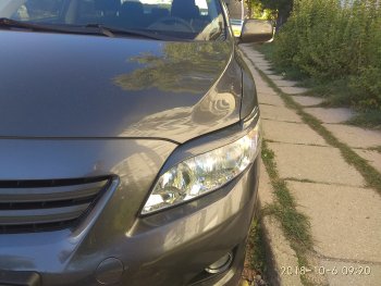1 299 р. Комплект ресничек на фары Sport  Toyota Corolla  E150 (2006-2010) седан дорестайлинг (Неокрашенные)  с доставкой в г. Майкоп. Увеличить фотографию 9