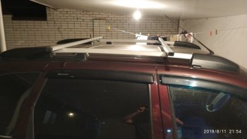 2 499 р. Рейлинги и поперечины Metall-Design (крыша с рёбрами жёсткости)  Лада Калина ( 1117,  2194) (2004-2018) универсал (Крыша с короткими рёбрами. Цвет: серебристый)  с доставкой в г. Майкоп. Увеличить фотографию 7