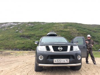 13 499 р. Защита переднего бампера Slitkoff (Ø76)  Nissan Pathfinder  R51 (2009-2014) рестайлинг (Нержавейка, Полированная)  с доставкой в г. Майкоп. Увеличить фотографию 3