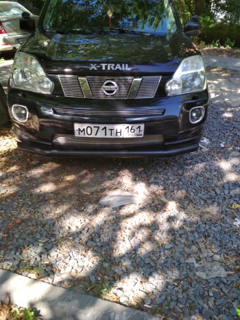 9 449 р. Защита переднего бампера из трубы d76 Slitkoff  Nissan X-trail  2 T31 (2007-2011) дорестайлинг (Цвет: серебристый)  с доставкой в г. Майкоп. Увеличить фотографию 2