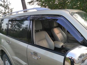 2 159 р. Дефлектора окон CA-Plastiс Mitsubishi Pajero 4 V90 дорестайлинг (2006-2011) (Classic полупрозрачный, Без хром.молдинга)  с доставкой в г. Майкоп. Увеличить фотографию 3