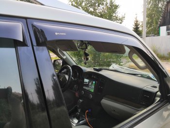 2 159 р. Дефлектора окон CA-Plastiс Mitsubishi Pajero 4 V90 дорестайлинг (2006-2011) (Classic полупрозрачный, Без хром.молдинга)  с доставкой в г. Майкоп. Увеличить фотографию 4