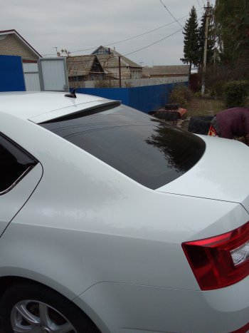 4 649 р. Козырёк на заднее стекло RS Skoda Octavia A7 дорестайлинг лифтбэк (2012-2017) (Неокрашенный)  с доставкой в г. Майкоп. Увеличить фотографию 8