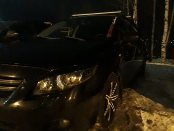 1 299 р. Комплект ресничек на фары Sport  Toyota Corolla  E150 (2006-2010) седан дорестайлинг (Неокрашенные)  с доставкой в г. Майкоп. Увеличить фотографию 16