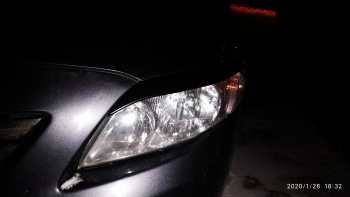 1 299 р. Комплект ресничек на фары Sport  Toyota Corolla  E150 (2006-2010) седан дорестайлинг (Неокрашенные)  с доставкой в г. Майкоп. Увеличить фотографию 13