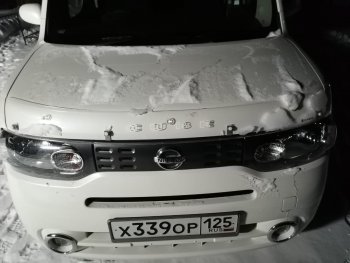 1 999 р. Дефлектор капота CA-Plastiс  Nissan Cube  3 (2008-2025) (Classic прозрачный, Без надписи)  с доставкой в г. Майкоп. Увеличить фотографию 3