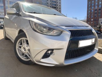 13 499 р. Передний бампер Lexus Style Hyundai Solaris RBr седан дорестайлинг (2010-2014) (Неокрашенный)  с доставкой в г. Майкоп. Увеличить фотографию 9