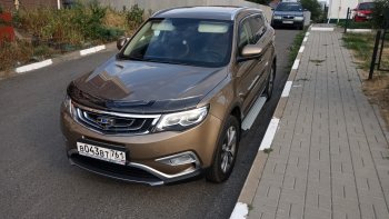 2 299 р. Дефлектор капота CA-Plastiс  Geely Atlas  NL3 (2016-2022) (Серия Art черная)  с доставкой в г. Майкоп. Увеличить фотографию 4