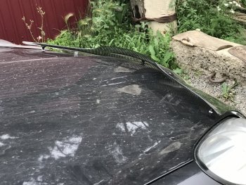 2 299 р. Дефлектор капота CA-Plastiс  Subaru Tribeca (2005-2007) (Шелкография черная)  с доставкой в г. Майкоп. Увеличить фотографию 2