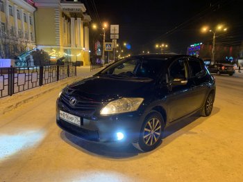 1 899 р. Дефлектор капота CA-Plastiс  Toyota Auris  E150 (2010-2012) хэтчбэк 5 дв. рестайлинг (Classic черный, Без надписи)  с доставкой в г. Майкоп. Увеличить фотографию 2