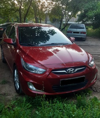 1 029 р. Реснички на фары Sniper  Hyundai Solaris  RBr (2010-2014) седан дорестайлинг, хэтчбэк дорестайлинг (Неокрашенные)  с доставкой в г. Майкоп. Увеличить фотографию 3