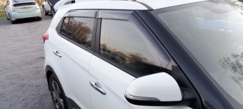 2 199 р. Дефлектора окон CA-Plastic  Hyundai Creta  GS (2015-2021) дорестайлинг, рестайлинг (Шелкография черная)  с доставкой в г. Майкоп. Увеличить фотографию 4
