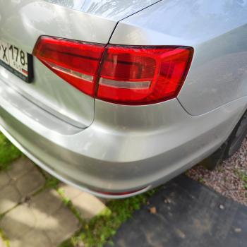 4 549 р. Задний бампер SAT Volkswagen Jetta A6 седан рестайлинг (2015-2018) (Неокрашенный)  с доставкой в г. Майкоп. Увеличить фотографию 2