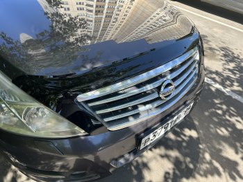 2 599 р. Дефлектор капота (exclusive) CA-Plastic  Nissan Teana  2 J32 (2008-2014) дорестайлинг, рестайлинг (Classic чёрный, Без надписи)  с доставкой в г. Майкоп. Увеличить фотографию 4