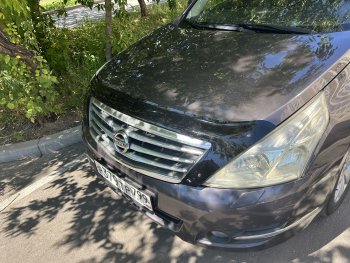 2 599 р. Дефлектор капота (exclusive) CA-Plastic  Nissan Teana  2 J32 (2008-2014) дорестайлинг, рестайлинг (Classic чёрный, Без надписи)  с доставкой в г. Майкоп. Увеличить фотографию 3