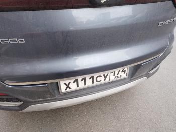 1 849 р. Накладка на заднюю дверь, ТСС Тюнинг  Chery Tiggo 8  (T18) (2019-2025) рестайлинг (лист шлифованный)  с доставкой в г. Майкоп. Увеличить фотографию 2