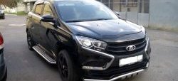 9 299 р. Защита переднего бампера из изогнутой трубы диаметром 42 мм Slitkoff  Лада XRAY (2016-2022) (Цвет: нержавеющая полированная сталь)  с доставкой в г. Майкоп. Увеличить фотографию 5